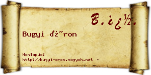 Bugyi Áron névjegykártya