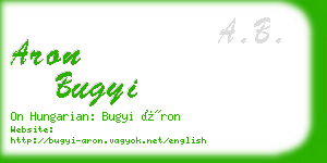 aron bugyi business card
